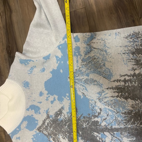 Northern Reflections Scenic Turtleneck Sweater in Blue and White - Picture 4 of 7